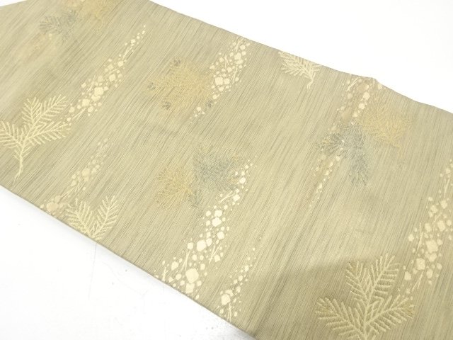 若松に箔散らし模様織り出し　名古屋帯